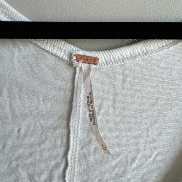 Free People Moonshine V Neck Boho Knit Thermal Top Ivory Tunic Large - Picture 7 of 8